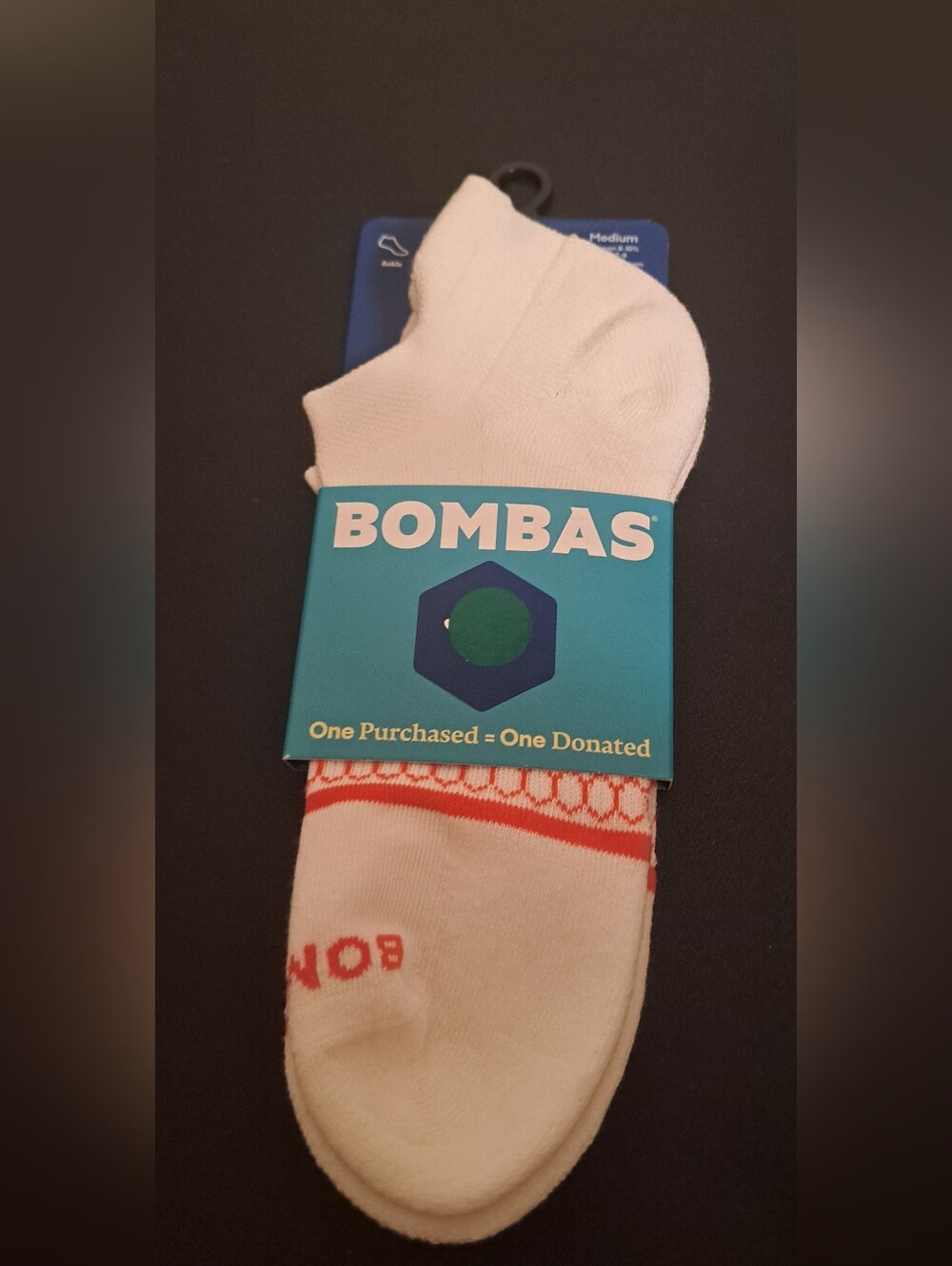 Bombas Unisex Low-Cut Athletic Socks in White with Red Trim